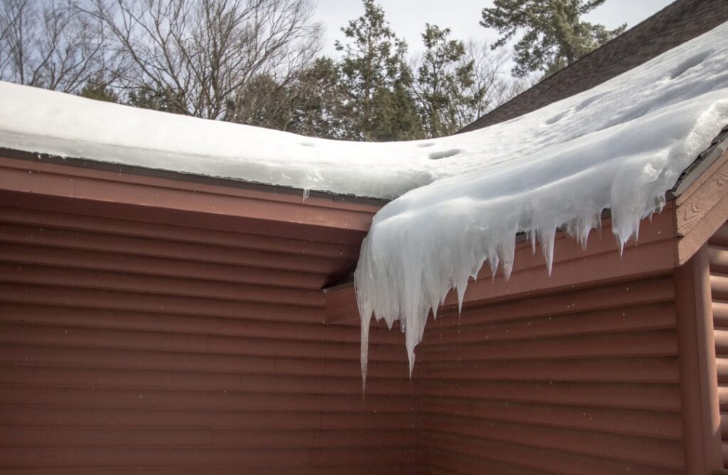 ice dam on roof impacts roof lifespan in Calgary